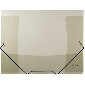 

Karton P+P Sloha s gumou průhledná - Lines kouřová