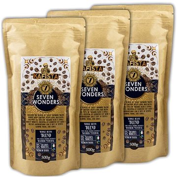 

Kafista "Seven Wonders" - Espresso Směs 70 % Arabica, 30 % Robusta, Fairtrade 3 × 500 g