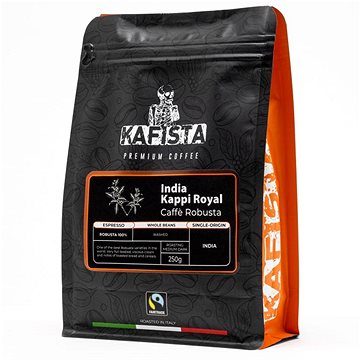 

Kafista "India Kappi Royal" - 100% Robusta, Pražená v Itálii - zrnková káva na espresso 250 g