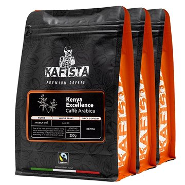 

Kafista "Kenya Excellence" - Zrnková káva, 100% Arabica, Pražená v Itálii 3 × 250 g