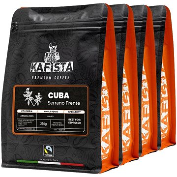 

Kafista Cuba Serrano Frente, zrnková výběrová káva, 100% Arabica, 4 × 250 g