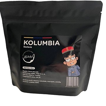 

KÁVOHOLIK, káva Štefánik - Kolumbie, 100% arabika, 250g, zrno