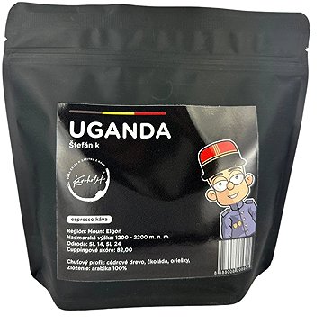 

KÁVOHOLIK, káva Štefánik - Uganda, 100% arabika, 250g, zrno