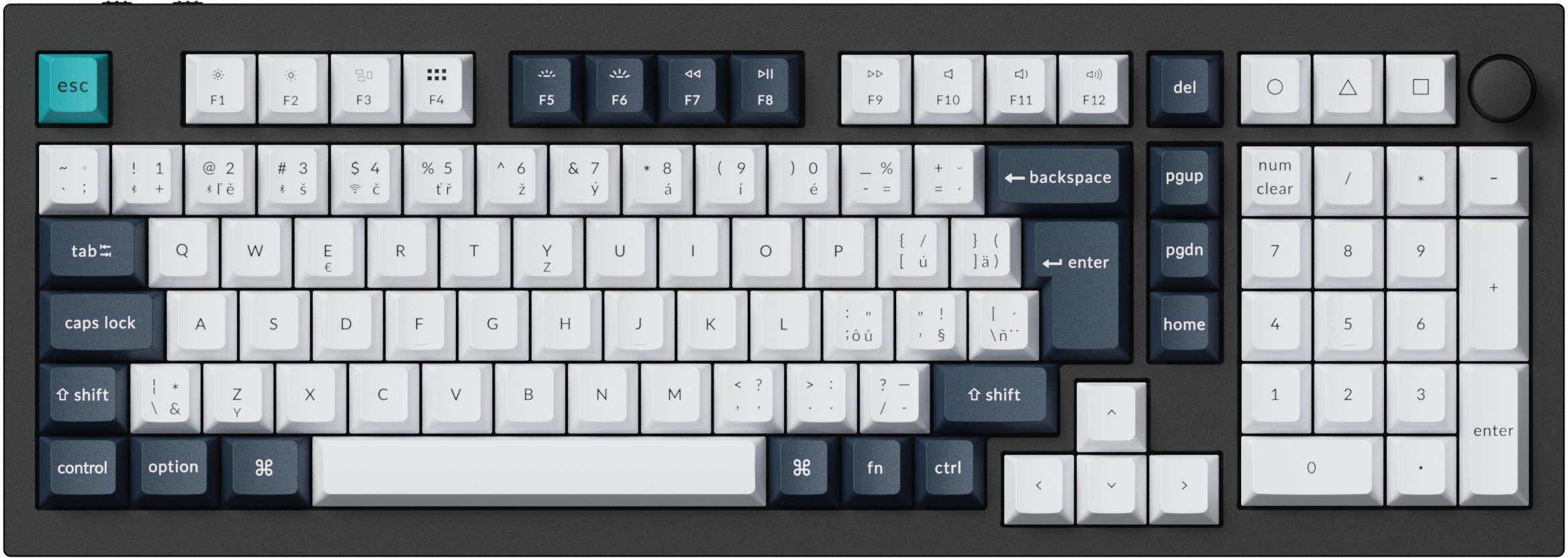 Keychron Q5 Max Swappable RGB Backlight Red Switch Knob Version - Black, CZ/SK