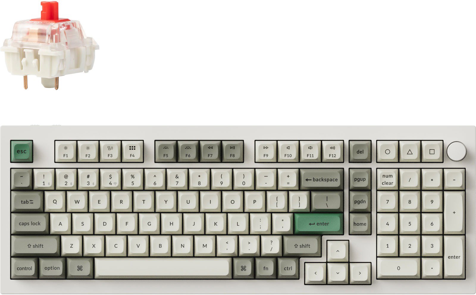 

Keychron Q5 Max Swappable RGB Backlight Red Switch Knob Version - White, US