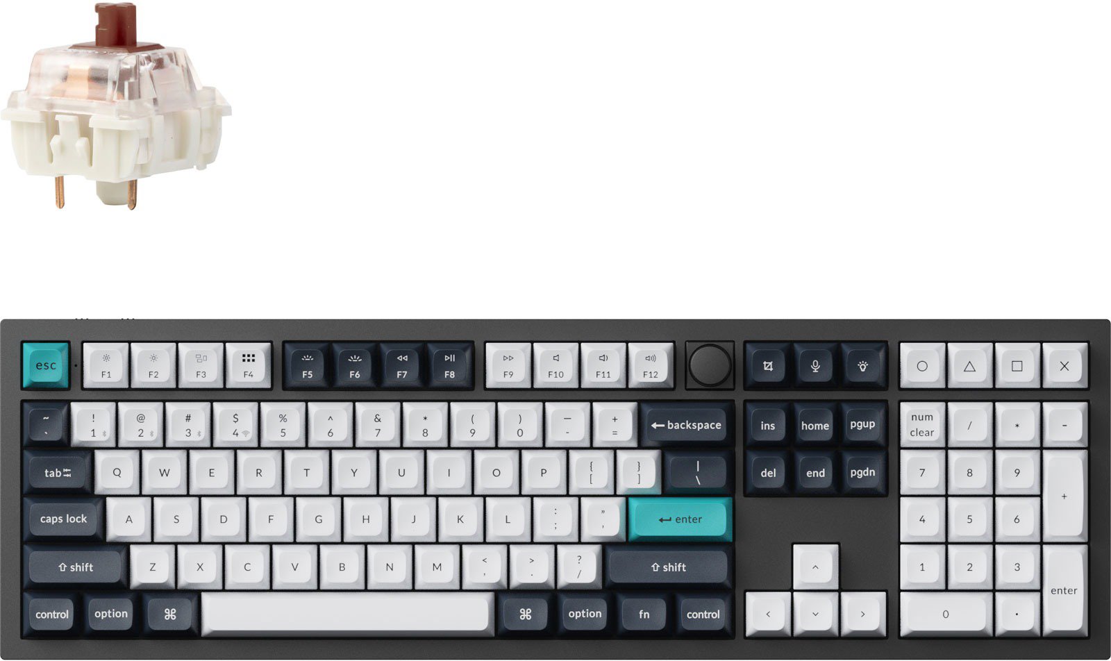 

Keychron Q6 Max Swappable RGB Backlight Brown Switch Knob Version - Black, US