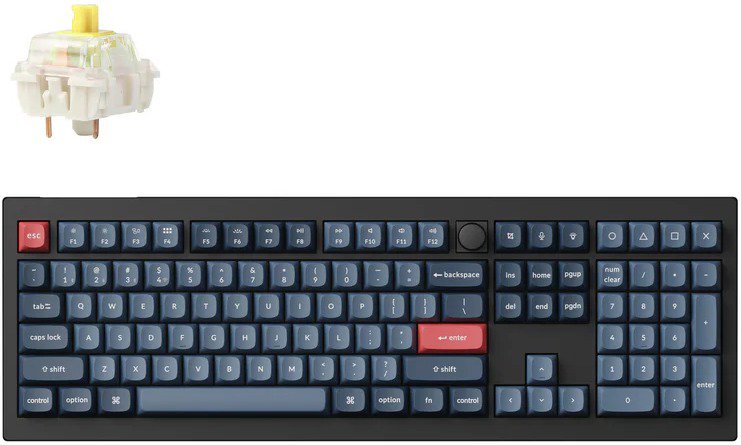 

Keychron V6 Max Swappable RGB Backlight Banana Switch - Black - Knob Version, US