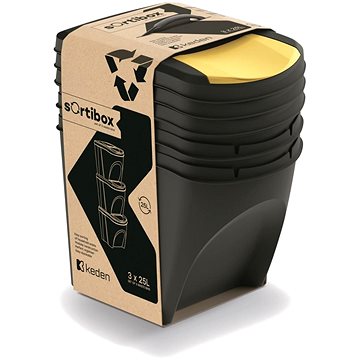 

Prosperplast IKWB25S3 Sada 3 odpadkových košů, 3 × 25 l, 392 × 293 × 335 mm, černý