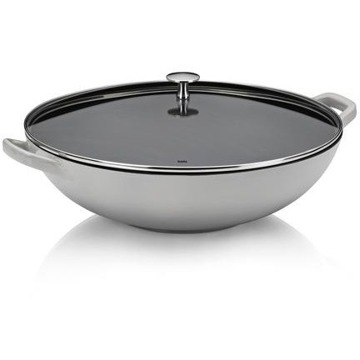

KELA Calido Wok s poklicí 36 cm světle šedá litina