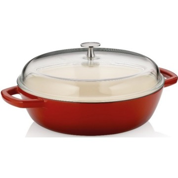 

KELA Calido Hluboká pánev červená kulatá 28 cm 3,8 l litina