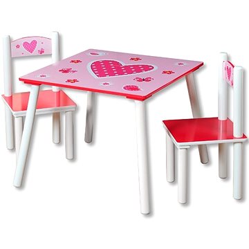 Kesper Sada dětský stolek se dvěmi židlemi růžový - Dětský nábytek