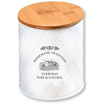 

Kesper Skladovací nádoba, průměr 11 cm, kov/bambus, bílá