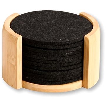 

Kesper Podtácky 12 ks, průměr 10 cm, bambus/plsť, černé