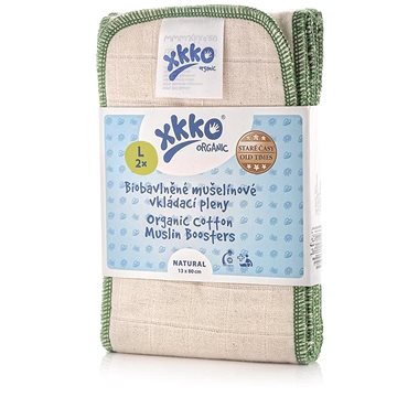 

XKKO Organic vkládací pleny - Staré časy Natural Velikost L 2 ks