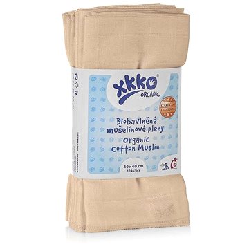 

XKKO Organic dětské pleny z biobavlny 40 × 40 - Staré časy Natural 10 ks