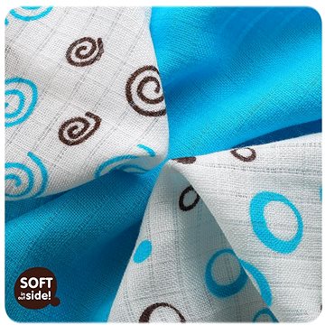

XKKO BMB Bambusové ubrousky 30 × 30 cm, Spirals&Bubbles Cyan mix 9 ks