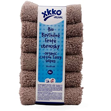 

XKKO Organic BIO bavlněné froté ubrousky 21 × 21 cm, Atmosphere 6 ks