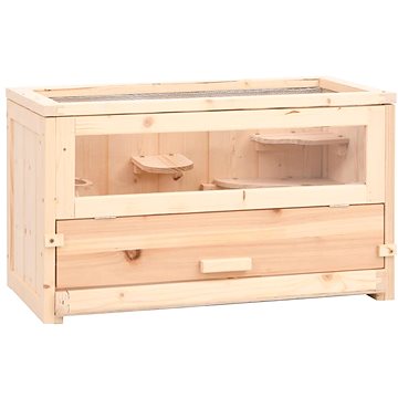 

SHUMEE Klec pro křečky 60 × 30 × 35 cm masivní jedlové dřevo