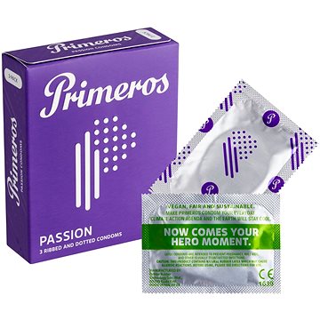 

Primeros Passion kondomy s vroubky a nopky, 3 ks