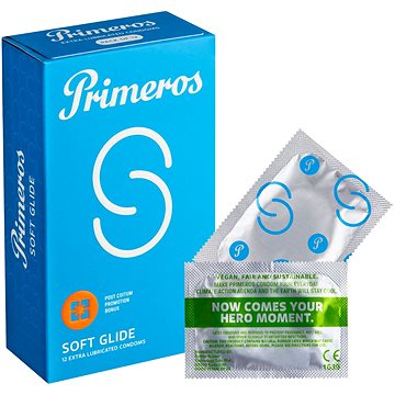 

Primeros Soft Glide kondomy se zvýšenou dávkou lubrikace, 12 ks