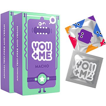

YOU ME Macho kondomy se stimulujícími vroubky, 2× 12 ks