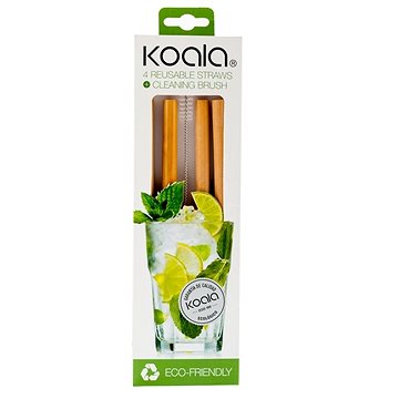 

KOALA Bambusové slámky/brčka rovné s čistítkem 4 kusy