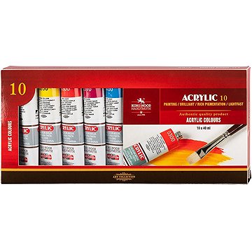 KOH-I-NOOR 162704/10 - souprava akrylových barev 10 × 40 ml