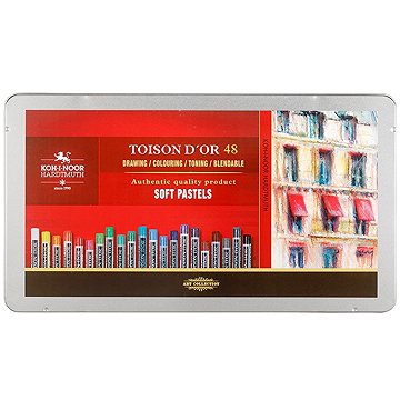 KOH-I-NOOR TOISON D´OR 8536/48 prašné křídy v plechovém pouzdře 48 ks