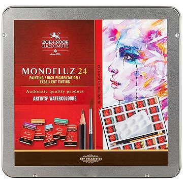 KOH-I-NOOR 1636/24 souprava 24 barev (a 11 ml) v dřevěné kazetě