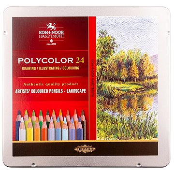 Koh-i-noor Polycolor 3824/24 Umělecké pastelky krajina v plechovém pouzdře 24 ks