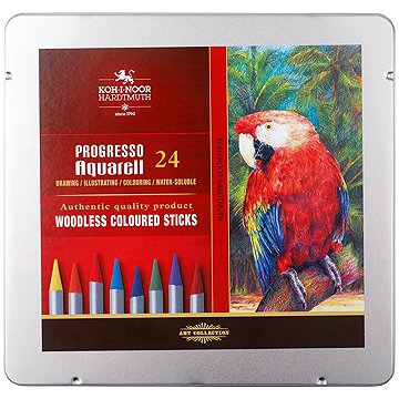 Koh-i-noor Progresso aquarell 8784/24 Akvarelové pastelky v laku, v plechovém pouzdře 24 ks