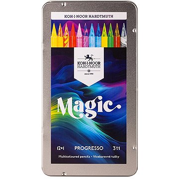 Koh-i-noor Progresso Magic 8772/12 Pastelky v laku, v plechovém pouzdře 12 ks