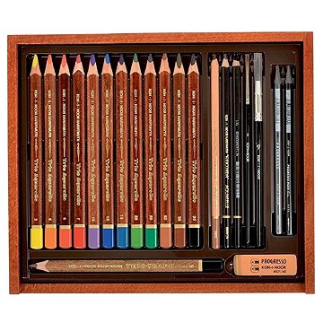 Koh-i-noor 8897 sada akvarelových pastelek v dřevěné kazetě 21 ks