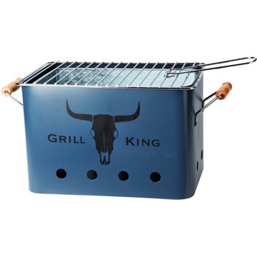 

PROGARDEN Přenosný gril na dřevěné uhlí Grill King 43 × 20 cm modrý