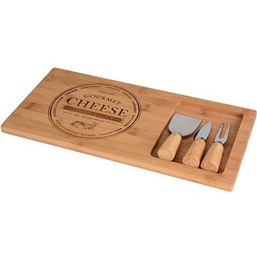 

Koopman prkénko na sýr bambus sada 4díl.(prkénko 38x18,5x1,5cm, 2x nůž, 1x vidlička)