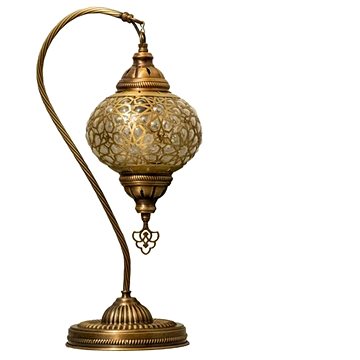 

Krásy Orientu Orientální stolní lampa z foukanéh Melek - Swan - 16 cm