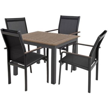 

DOPPLER Sedací souprava EXPERTWOOD Plus, 4+1, hliníková, antracit