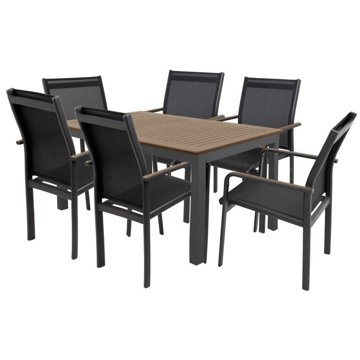 

DOPPLER Sedací souprava EXPERTWOOD Plus, 6+1, hliníková, antracit