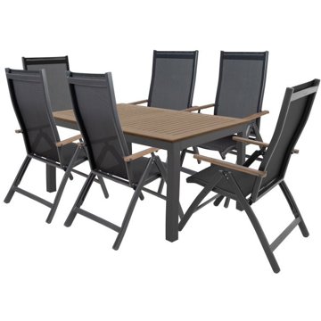 

DOPPLER Sedací souprava EXPERTWOOD Plus, 6+1, hliníková