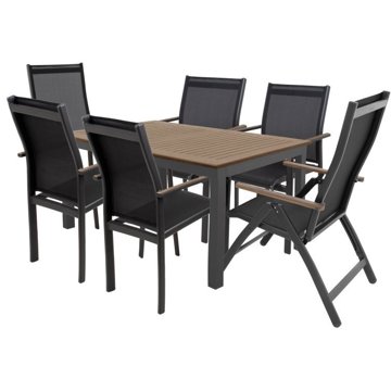 

DOPPLER Sedací souprava EXPERTWOOD Plus, 4+2+1, hliníková, antracit