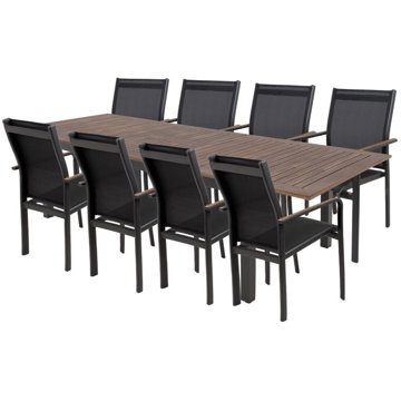 

DOPPLER Sedací souprava EXPERTWOOD Plus, 8+1, hliníková, antracit