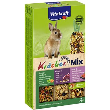

Vitakraft pochoutka pro králíky Kräcker Mix zelenina hrozno lesní ovoce 3 ks