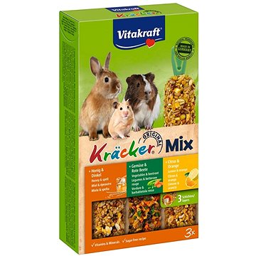 

Vitakraft pochoutka pro hlodavce Kräcker Mix ovoce zelenina med 3 ks