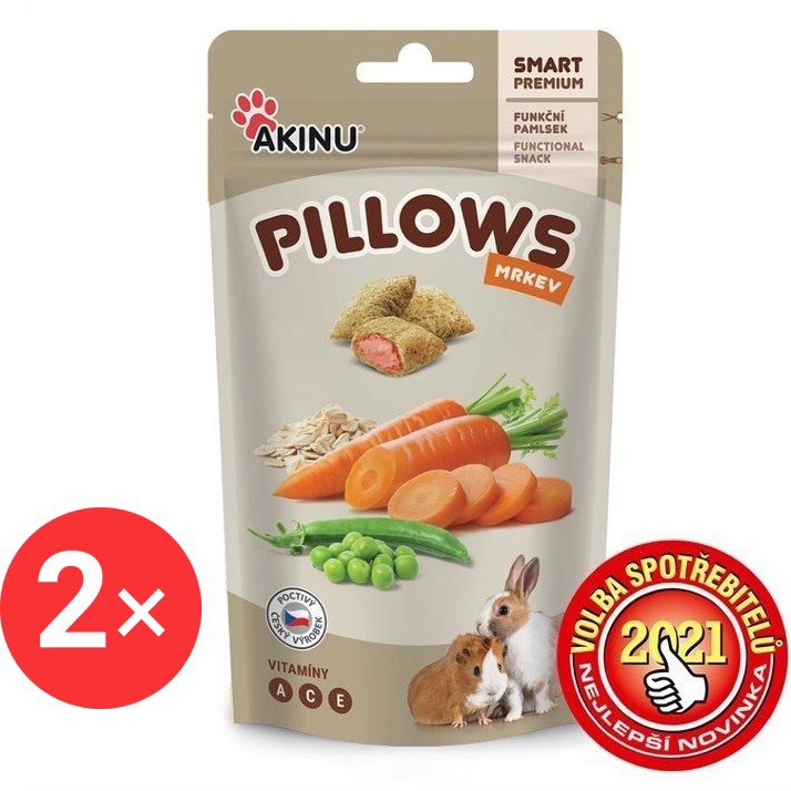 

Akinu Pillows polštářky s mrkví pro hlodavce 2 × 40 g