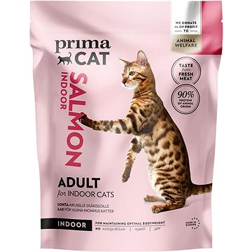PrimaCat Losos pro dospělé kočky žijící uvnitř 400 g - Granule pro kočky