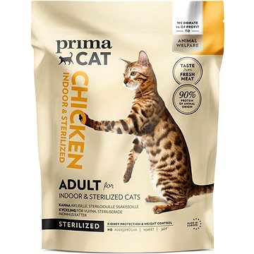 PrimaCat Kuře pro dospělé kočky, kastrované a žijící uvnitř  400 g - Granule pro kočky