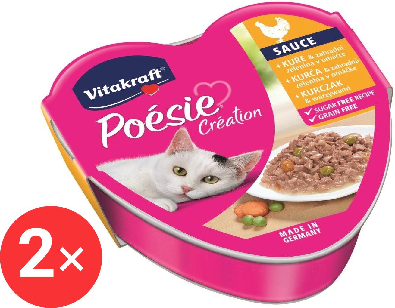

Vitakraft Cat mokré krmivo Poésie Création kuře a zelenina 2 × 85 g
