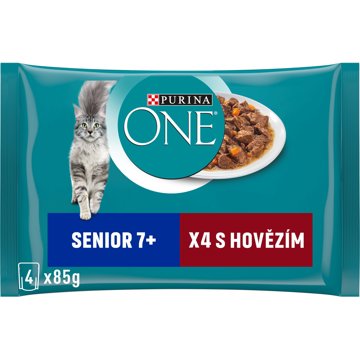 

Purina ONE Senior 7+ minifiletky s hovězím a mrkví ve šťávě 4 × 85 g