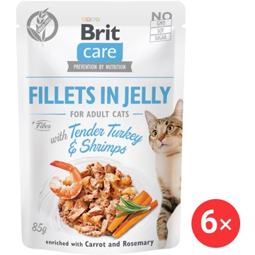 

Brit Care Cat Fillets in Jelly with Tender Turkey & Shrimps 6 × 85 g