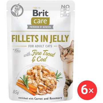 

Brit Care Cat Fillets in Jelly with Fine Trout & Cod 6 × 85 g